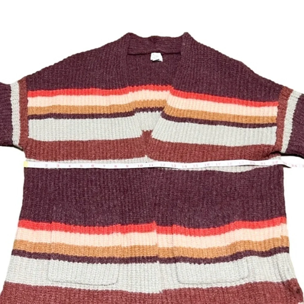 A New Day Oversized Multicolor Red Blended Content Stripe Sweater Women’s Size L